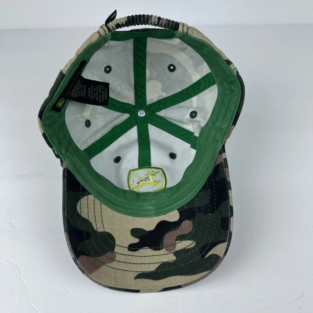 John Deere Hat Cap Camo TODDLER One Size Kids Green Adjustable Strapback